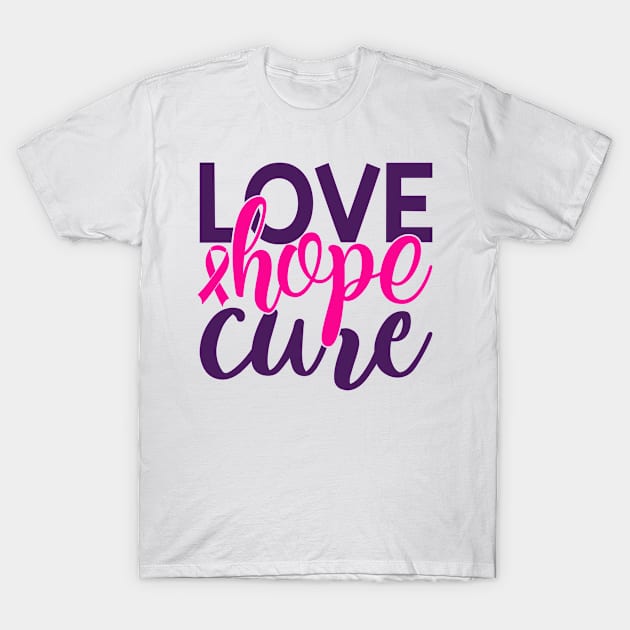 Love Hope Cure T-Shirt by Fox1999